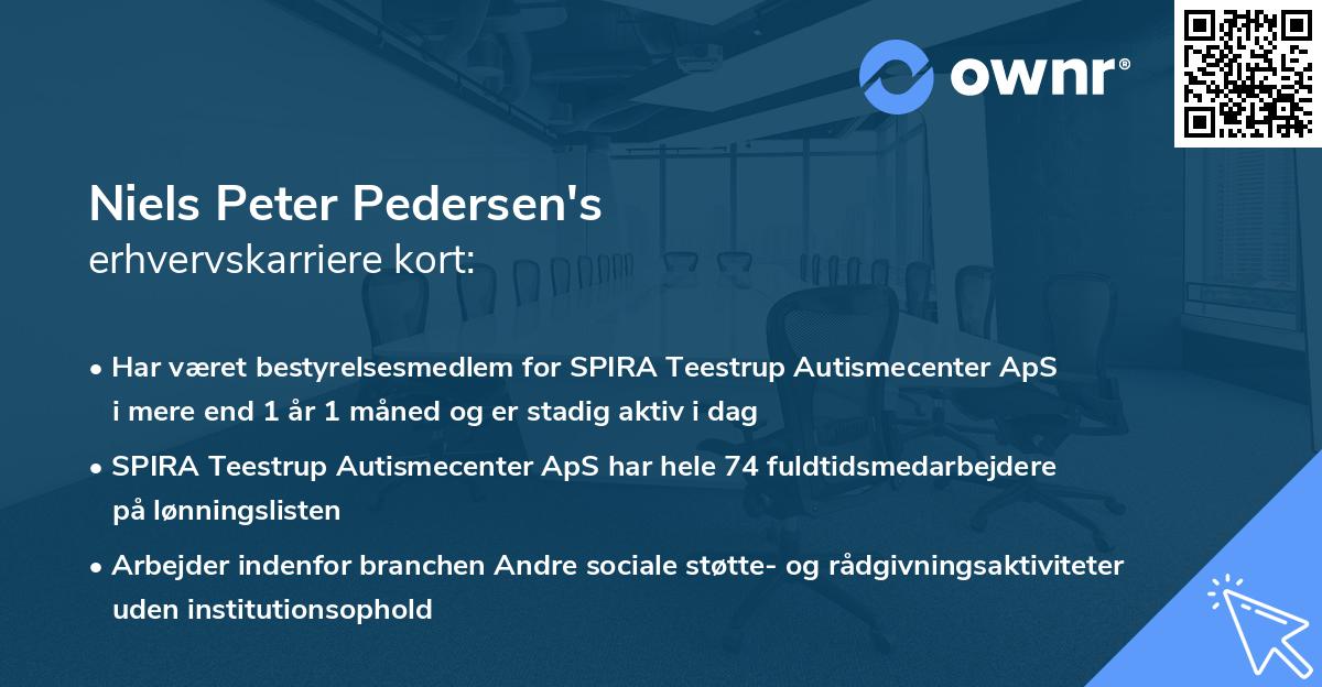 Niels Peter Pedersen's erhvervskarriere kort