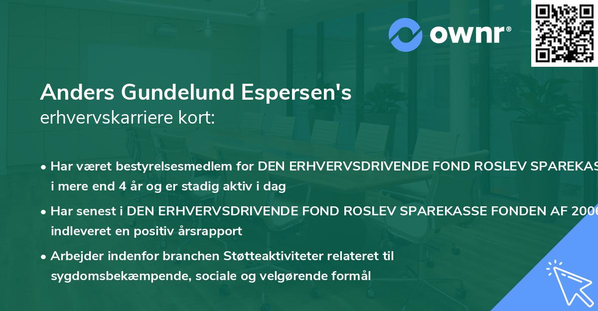 Anders Gundelund Espersen's erhvervskarriere kort
