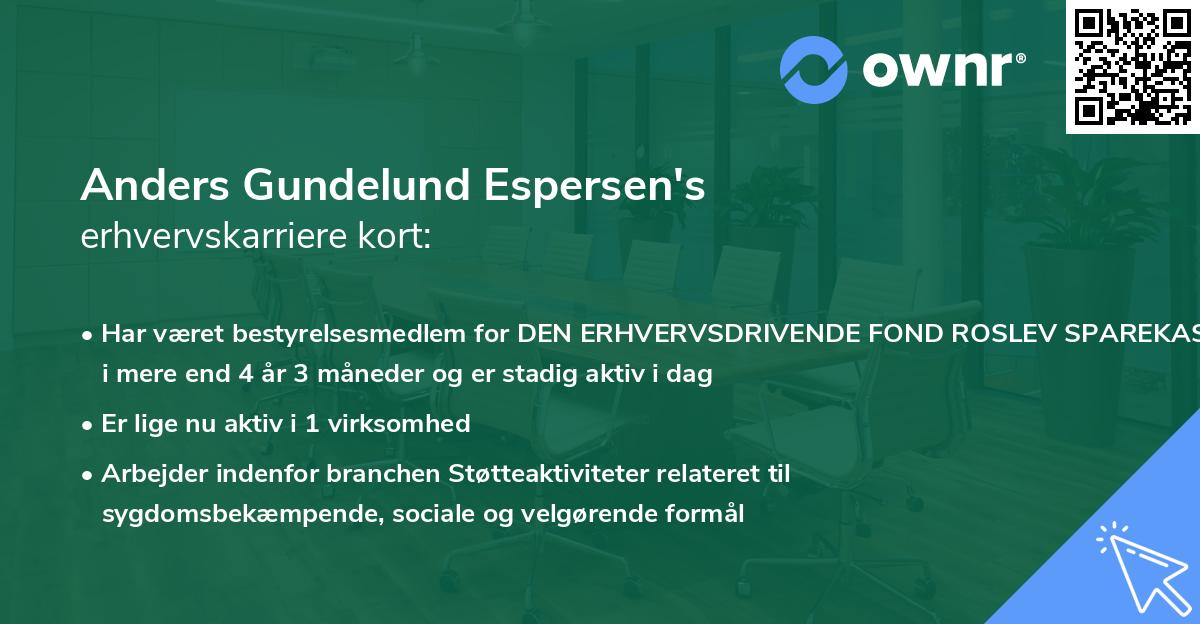 Anders Gundelund Espersen's erhvervskarriere kort