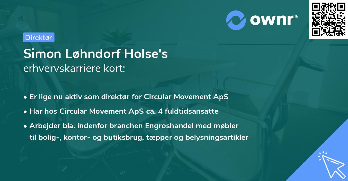 Simon Løhndorf Holse's erhvervskarriere kort