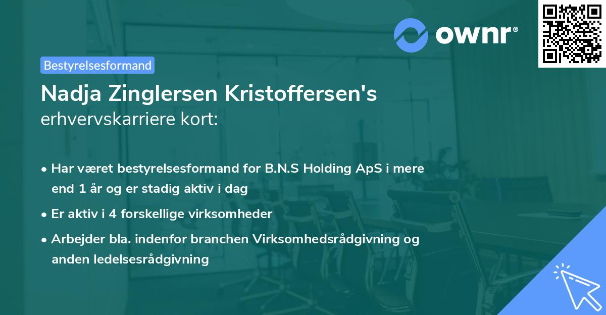 Nadja Zinglersen Kristoffersen's erhvervskarriere kort