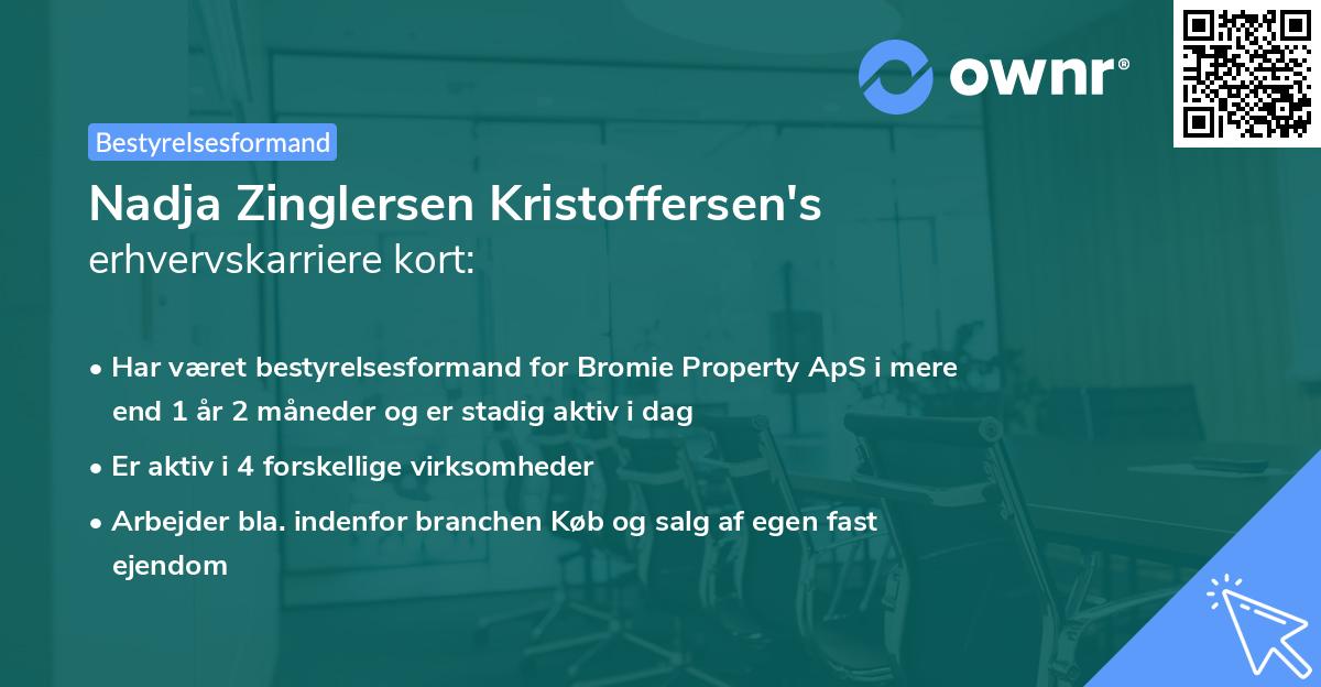 Nadja Zinglersen Kristoffersen's erhvervskarriere kort