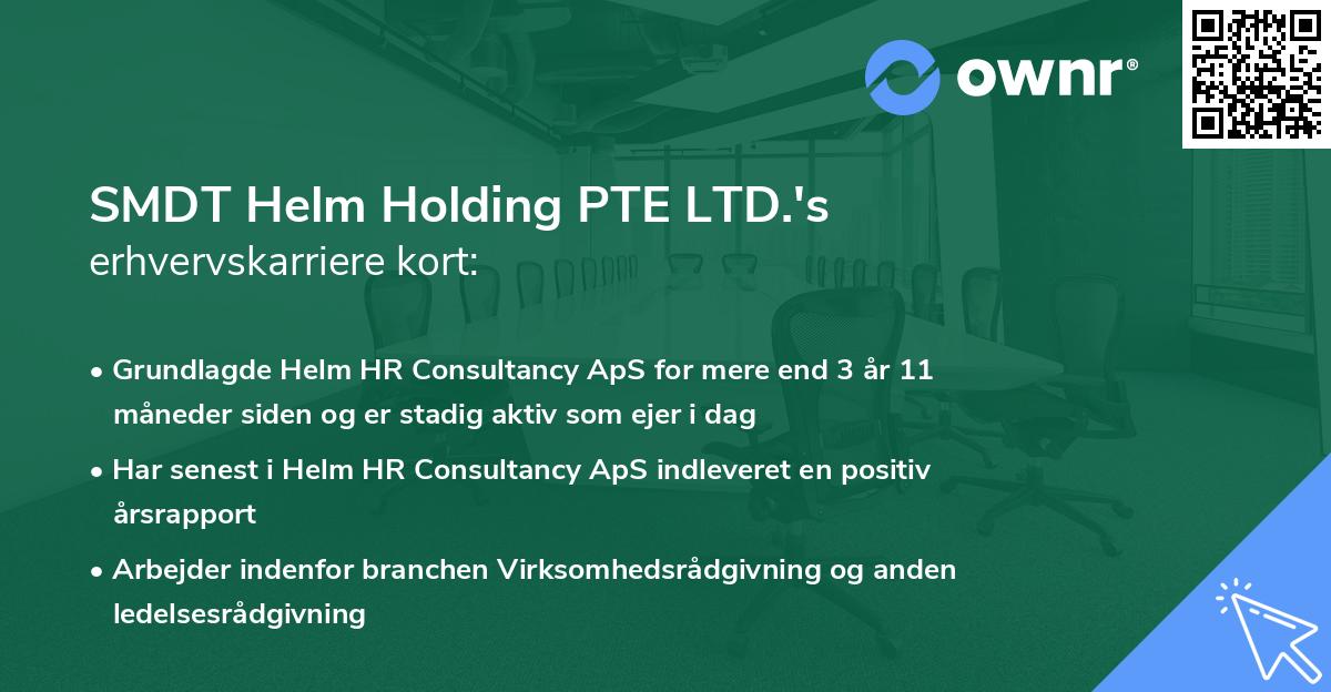 SMDT Helm Holding PTE LTD.'s erhvervskarriere kort