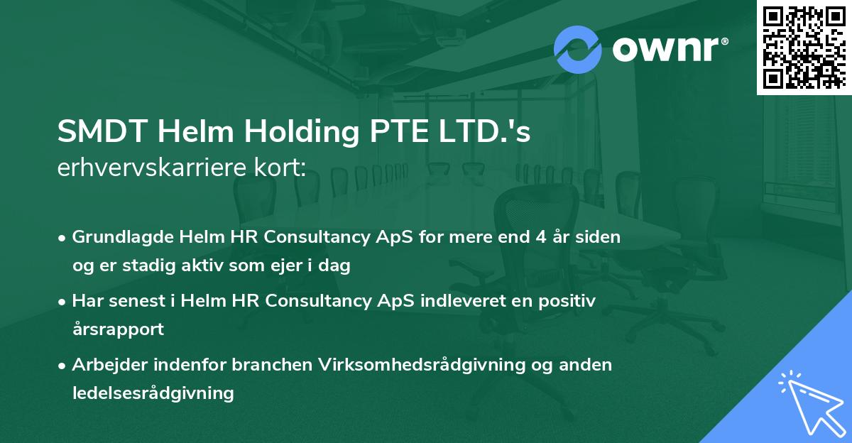 SMDT Helm Holding PTE LTD.'s erhvervskarriere kort