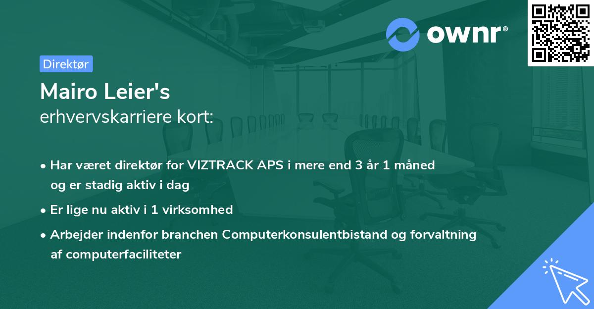 Mairo Leier's erhvervskarriere kort