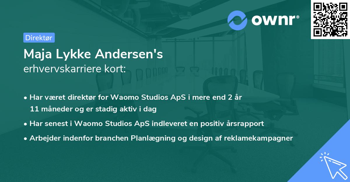 Maja Lykke Andersen's erhvervskarriere kort