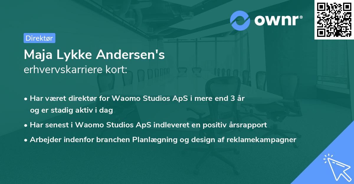 Maja Lykke Andersen's erhvervskarriere kort