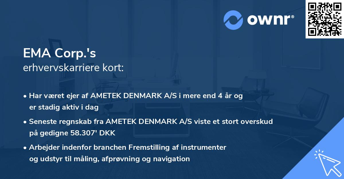 EMA Corp.'s erhvervskarriere kort