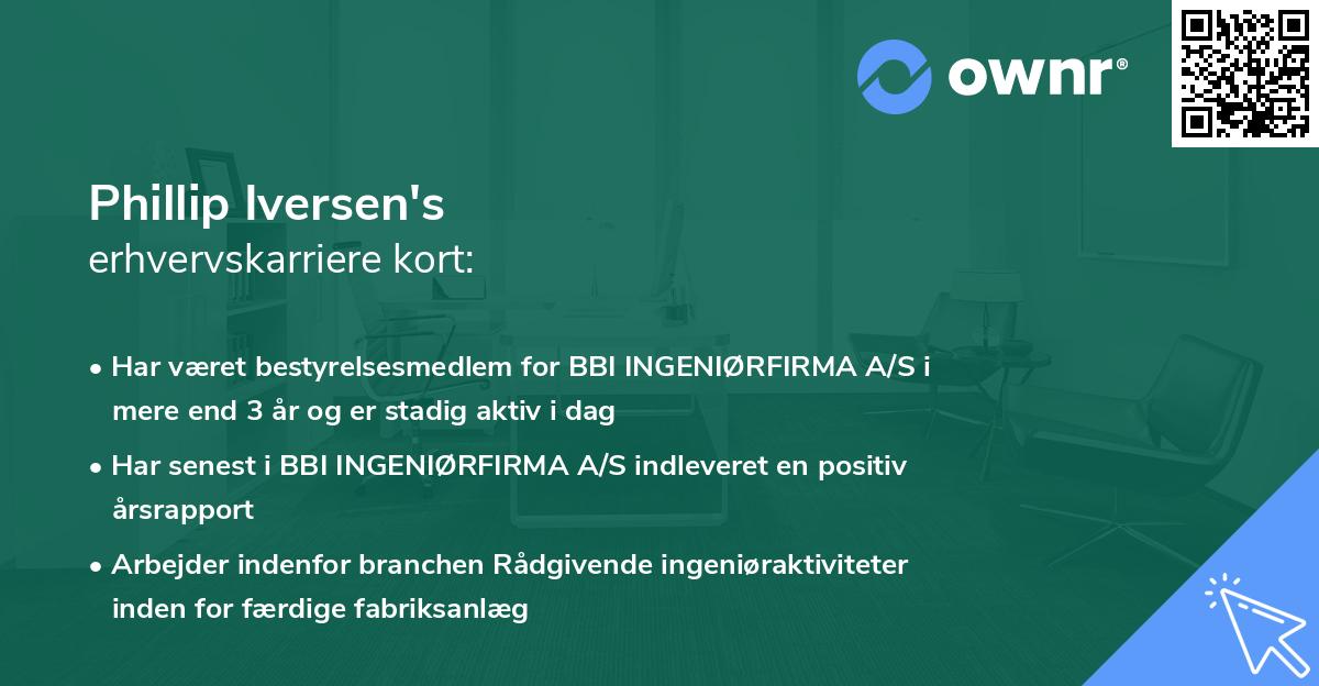 Phillip Iversen's erhvervskarriere kort