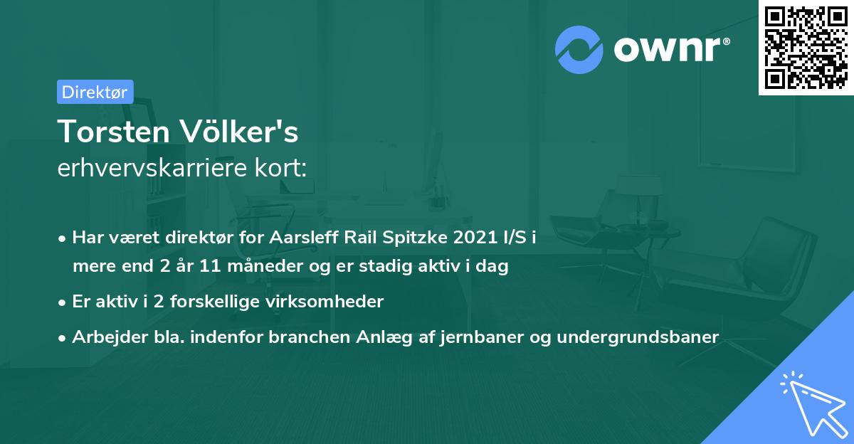 Torsten Völker's erhvervskarriere kort