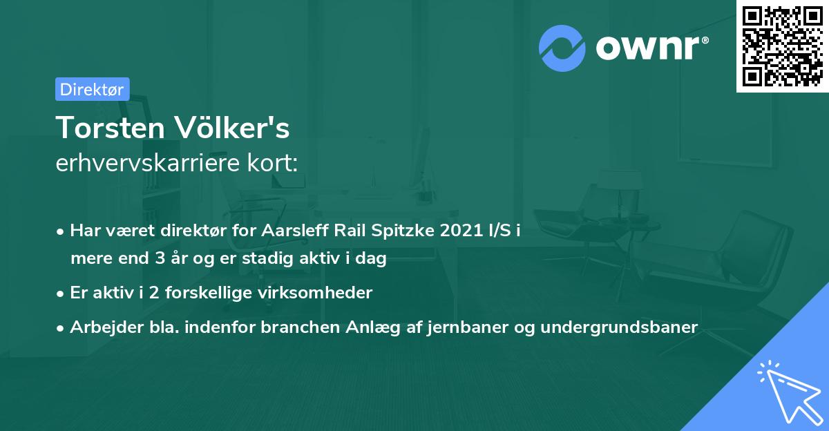 Torsten Völker's erhvervskarriere kort