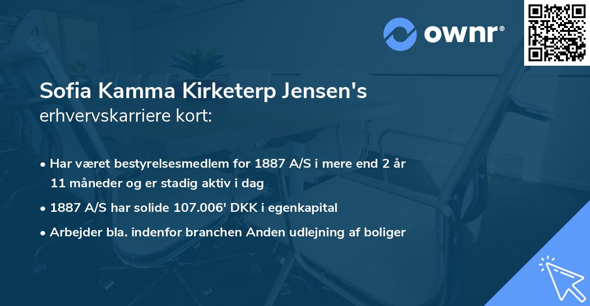 Sofia Kamma Kirketerp Jensen's erhvervskarriere kort