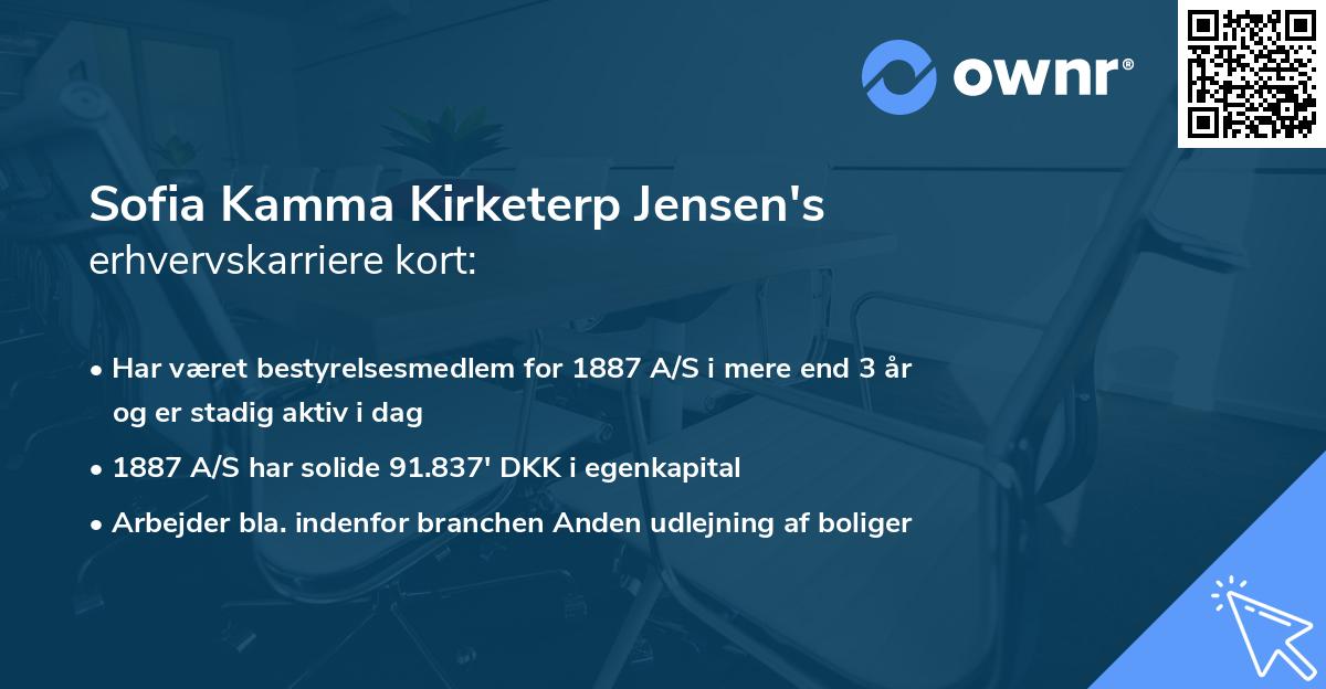 Sofia Kamma Kirketerp Jensen's erhvervskarriere kort