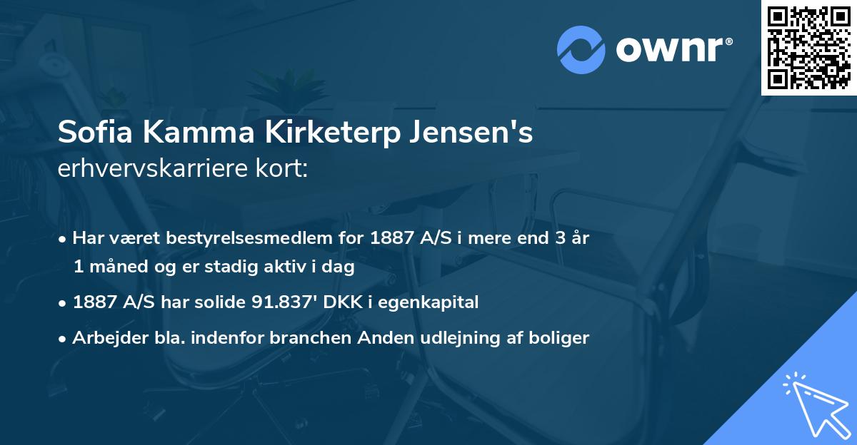 Sofia Kamma Kirketerp Jensen's erhvervskarriere kort