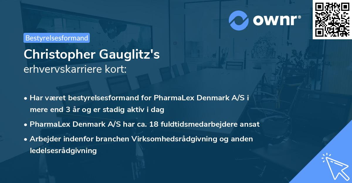 Christopher Gauglitz's erhvervskarriere kort