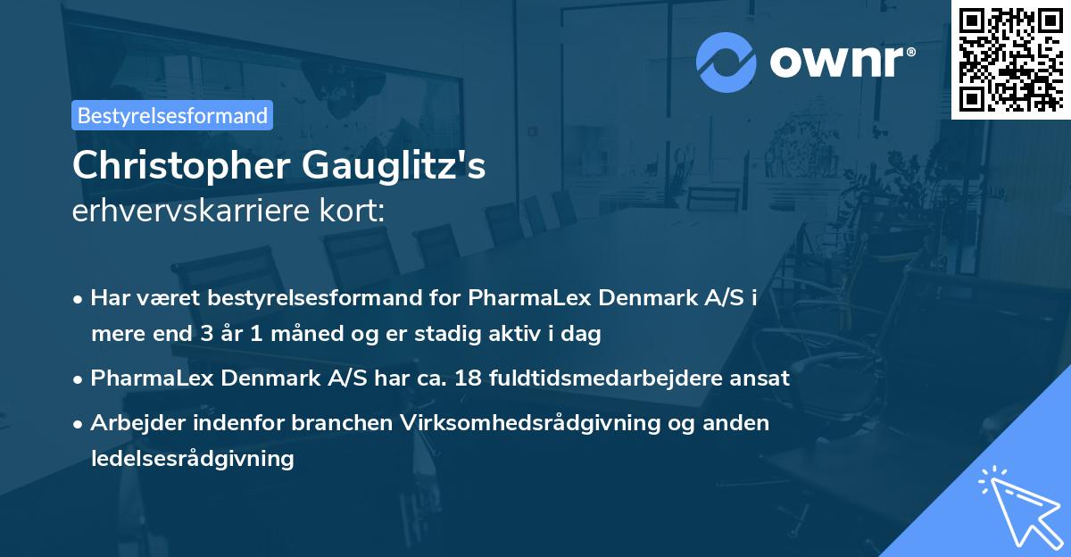 Christopher Gauglitz's erhvervskarriere kort