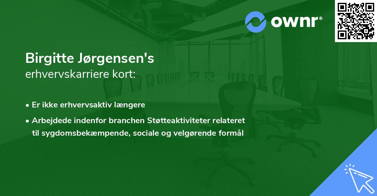 Birgitte Jørgensen's erhvervskarriere kort