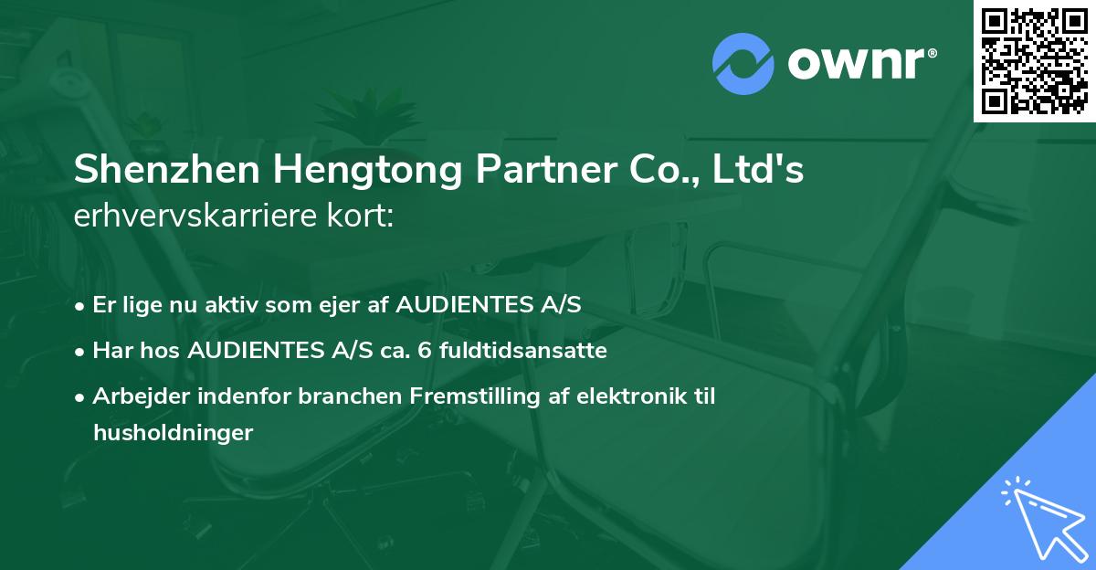 Shenzhen Hengtong Partner Co., Ltd's erhvervskarriere kort