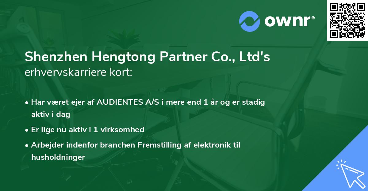 Shenzhen Hengtong Partner Co., Ltd's erhvervskarriere kort