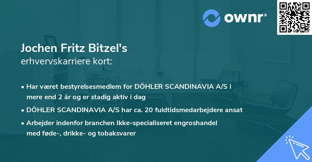 Jochen Fritz Bitzel's erhvervskarriere kort