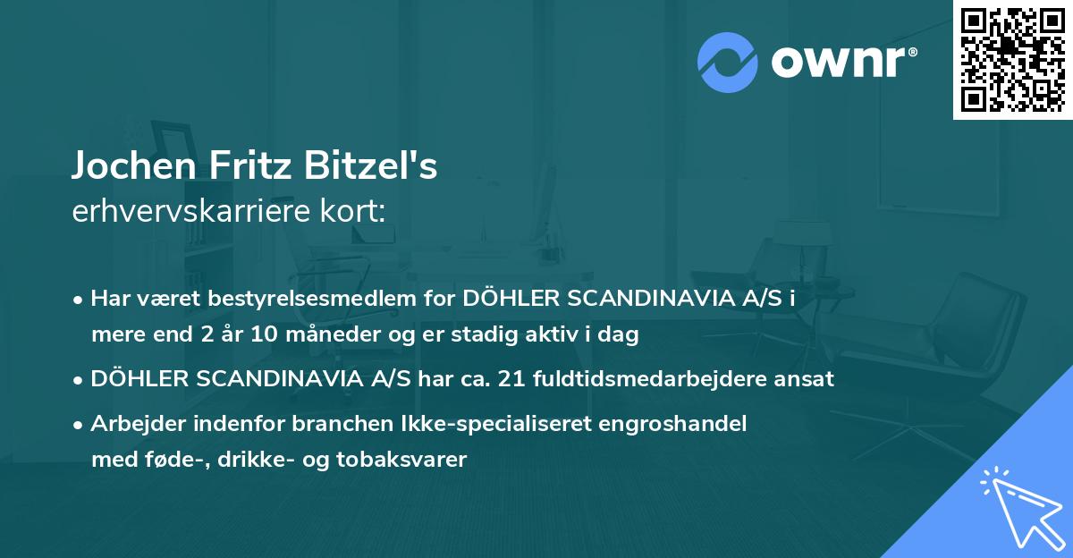 Jochen Fritz Bitzel's erhvervskarriere kort
