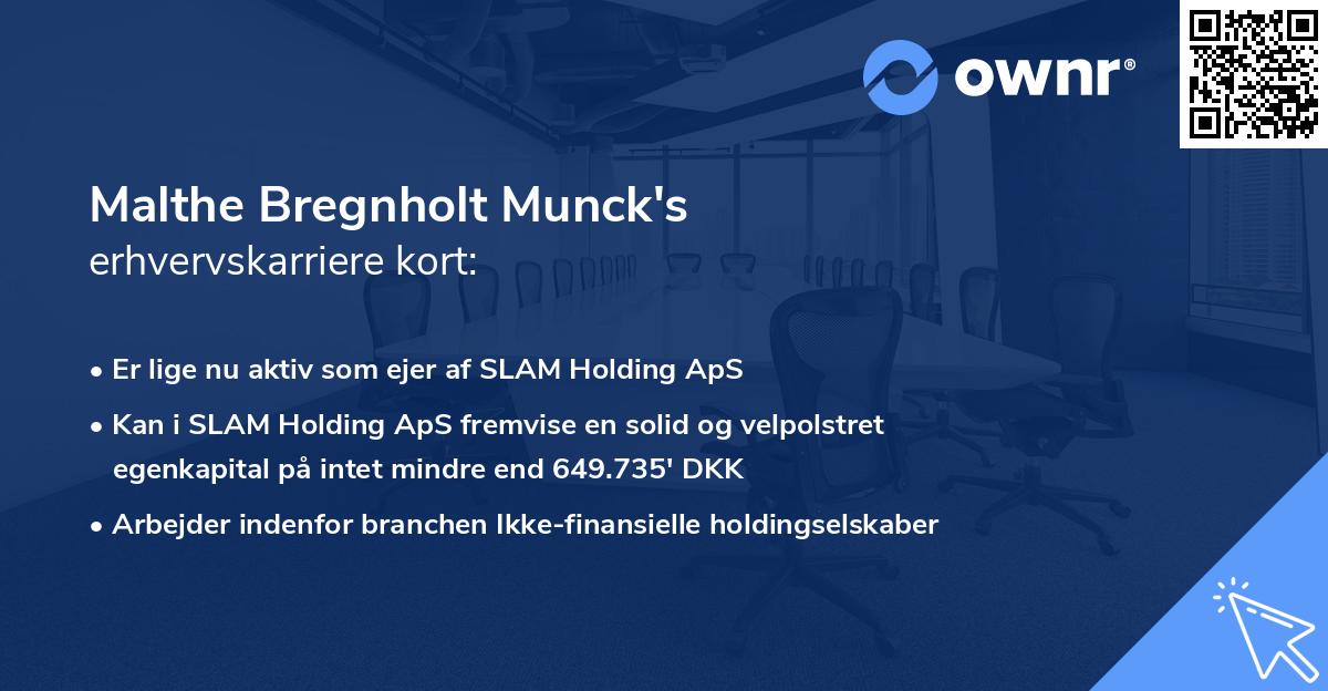 Malthe Bregnholt Munck's erhvervskarriere kort