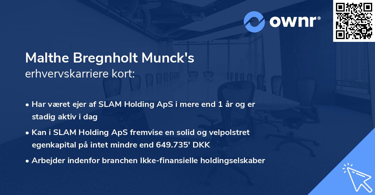 Malthe Bregnholt Munck's erhvervskarriere kort