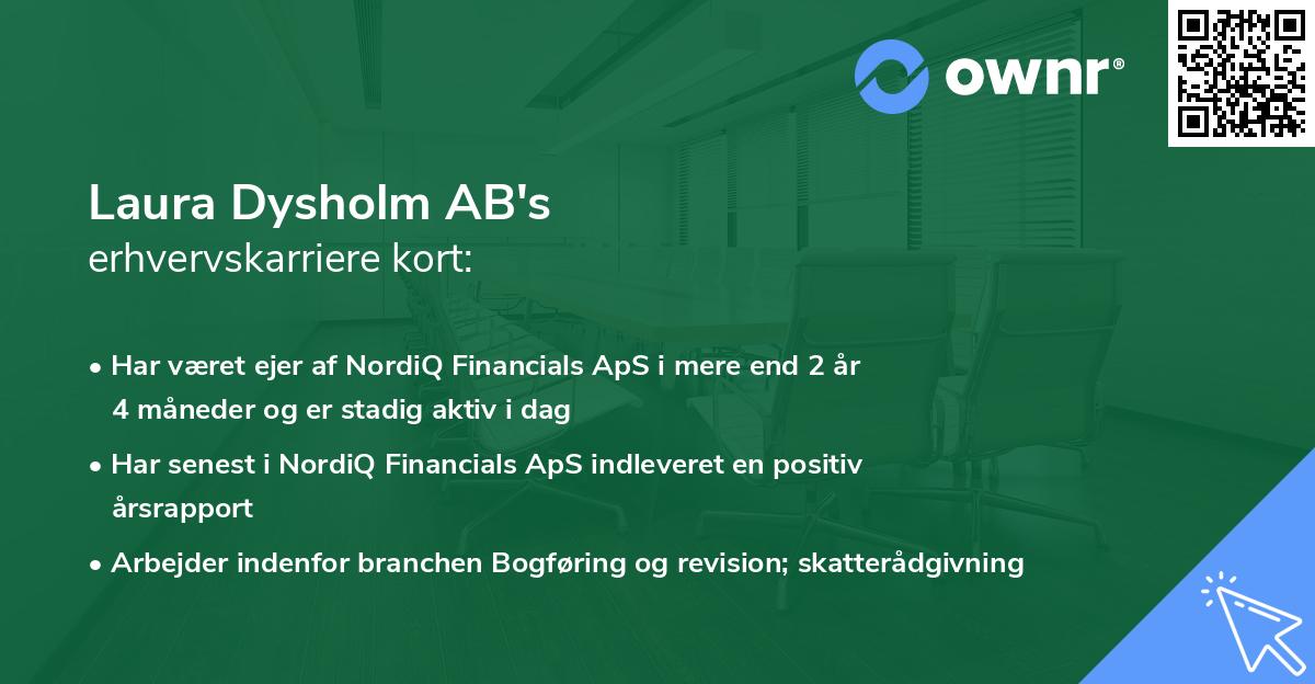 Laura Dysholm AB's erhvervskarriere kort