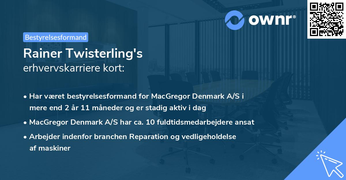 Rainer Twisterling's erhvervskarriere kort