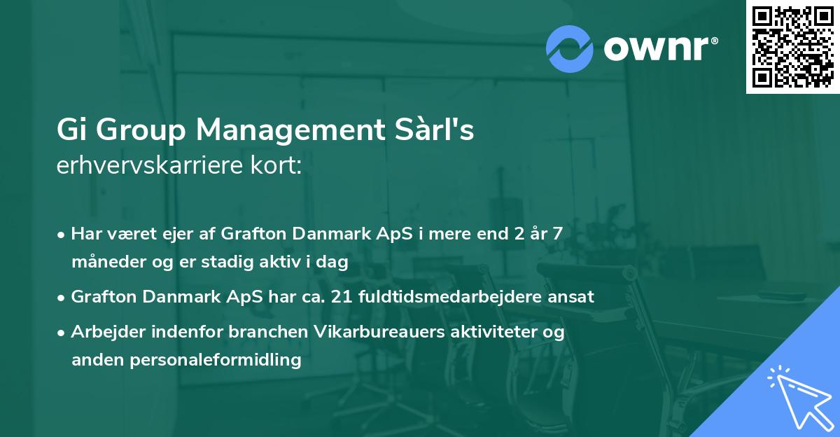 Gi Group Management Sàrl's erhvervskarriere kort