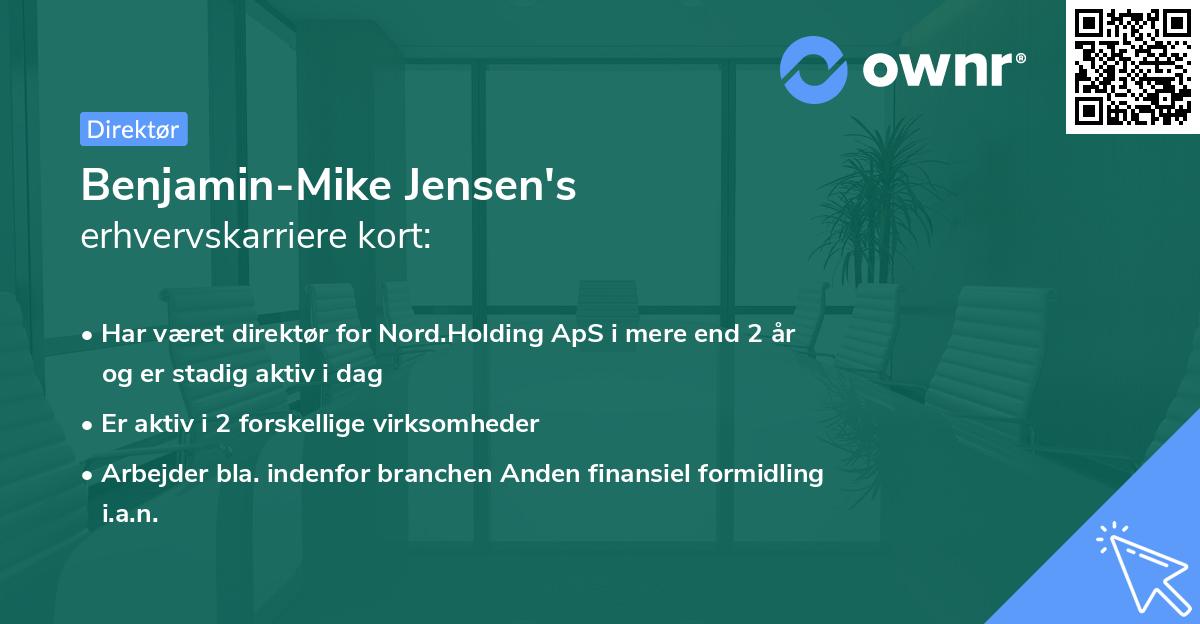 Benjamin-Mike Jensen's erhvervskarriere kort