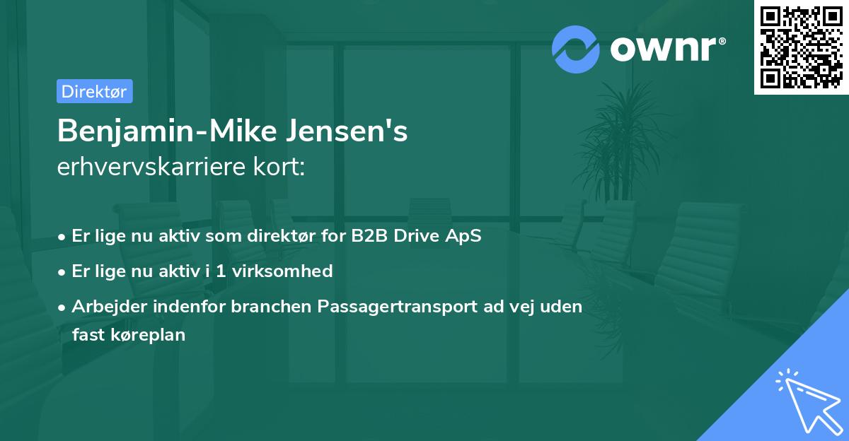 Benjamin-Mike Jensen's erhvervskarriere kort
