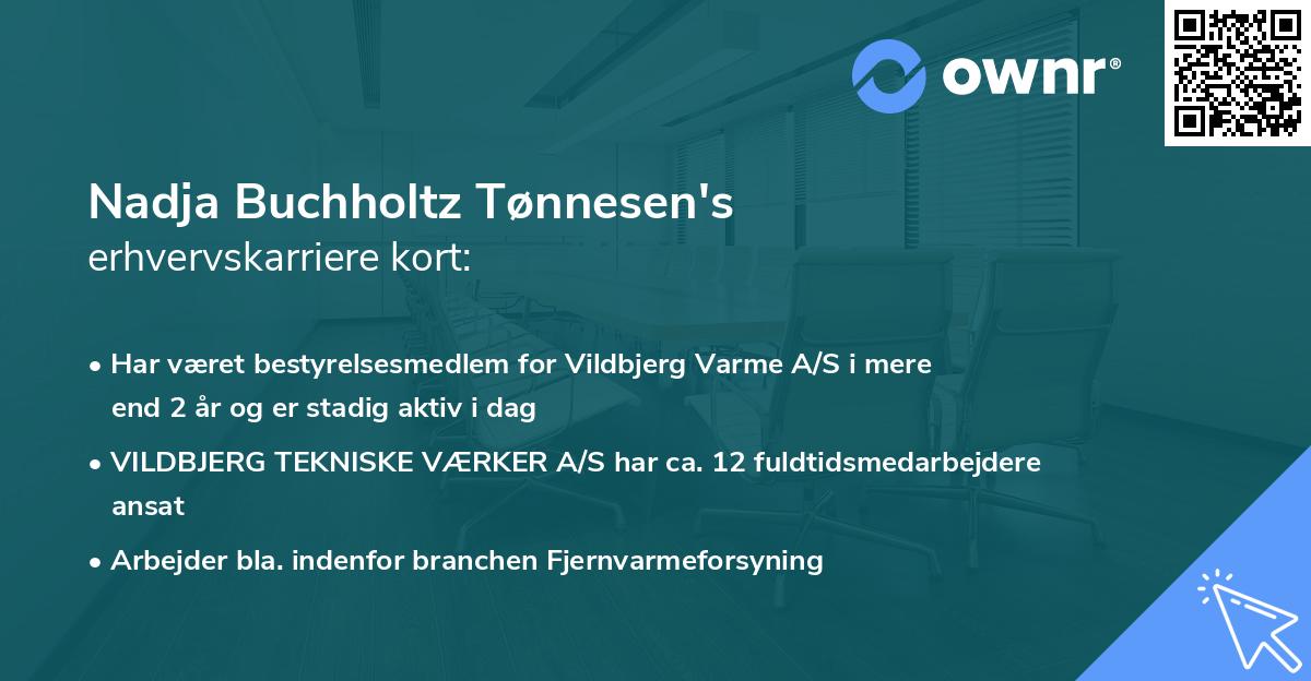 Nadja Buchholtz Tønnesen's erhvervskarriere kort
