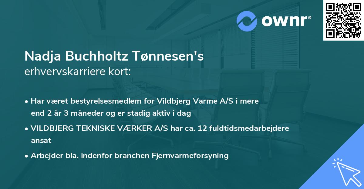 Nadja Buchholtz Tønnesen's erhvervskarriere kort