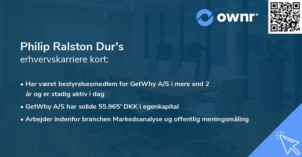 Philip Ralston Dur's erhvervskarriere kort