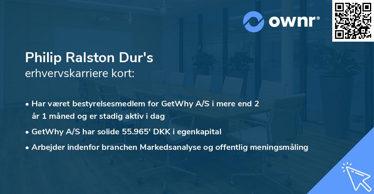Philip Ralston Dur's erhvervskarriere kort