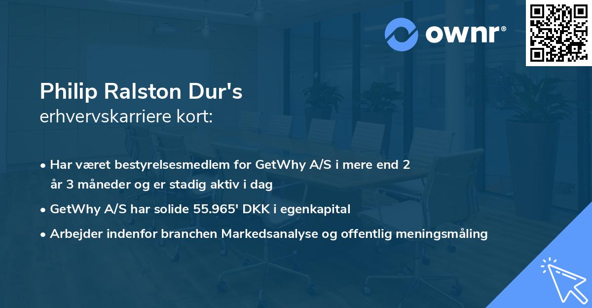 Philip Ralston Dur's erhvervskarriere kort