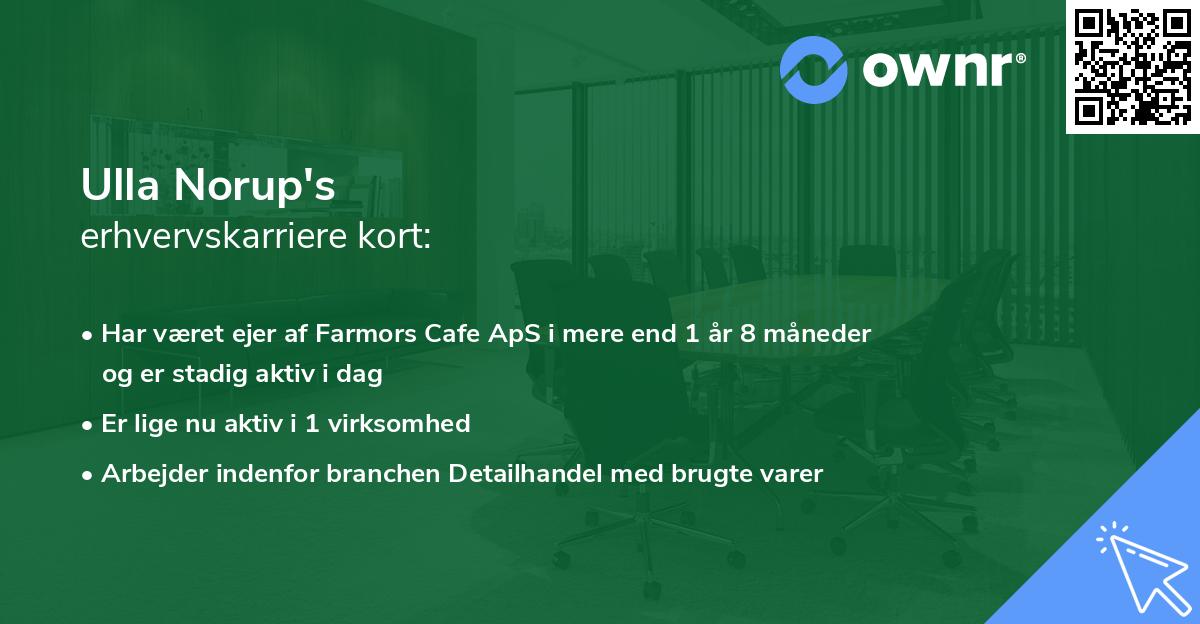 Ulla Norup's erhvervskarriere kort