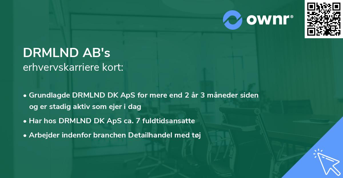 DRMLND AB's erhvervskarriere kort