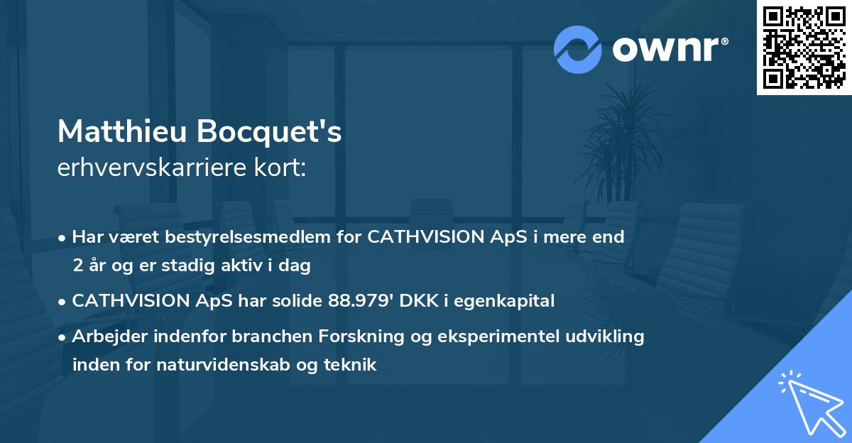 Matthieu Bocquet's erhvervskarriere kort