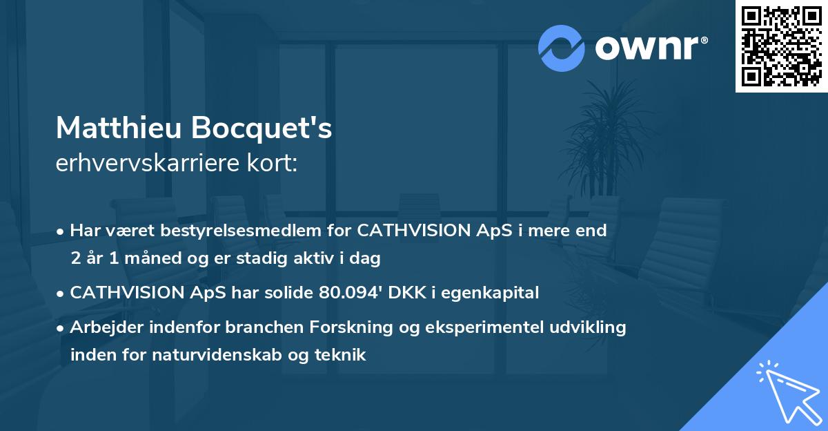 Matthieu Bocquet's erhvervskarriere kort