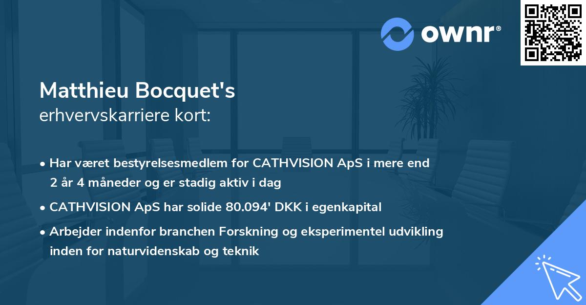 Matthieu Bocquet's erhvervskarriere kort