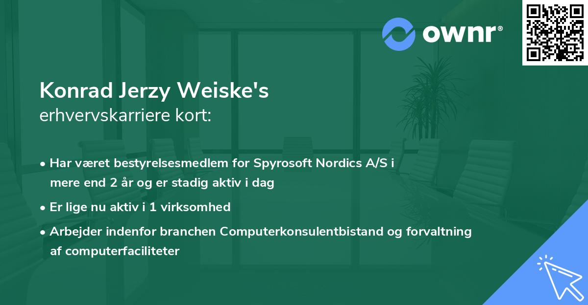 Konrad Jerzy Weiske's erhvervskarriere kort