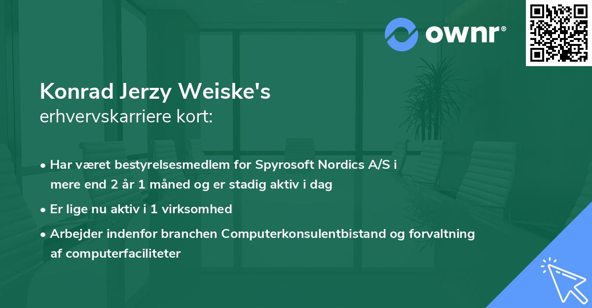 Konrad Jerzy Weiske's erhvervskarriere kort