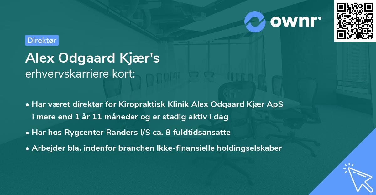Alex Odgaard Kjær's erhvervskarriere kort