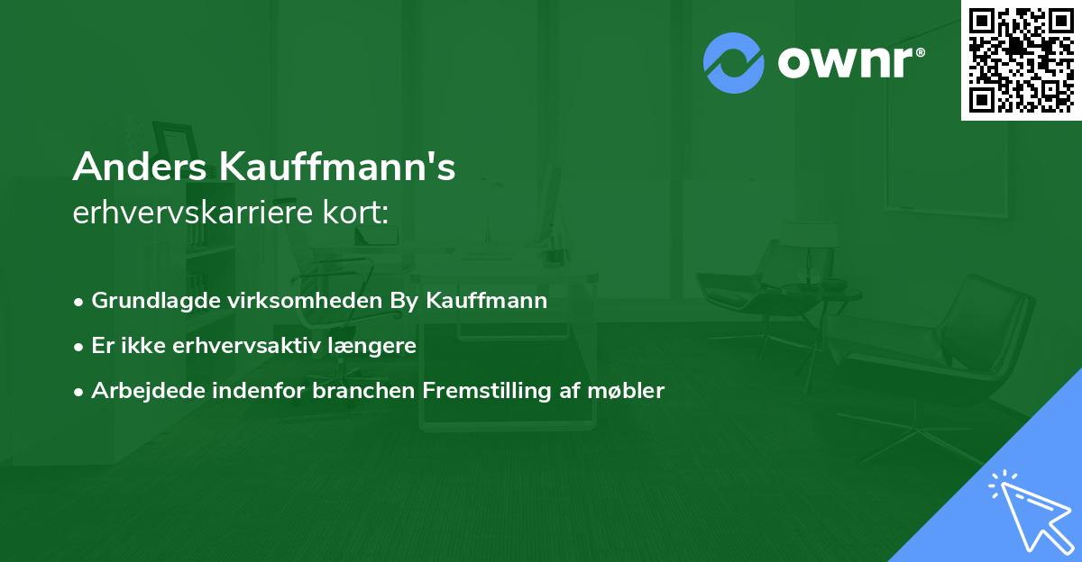 Anders Kauffmann's erhvervskarriere kort