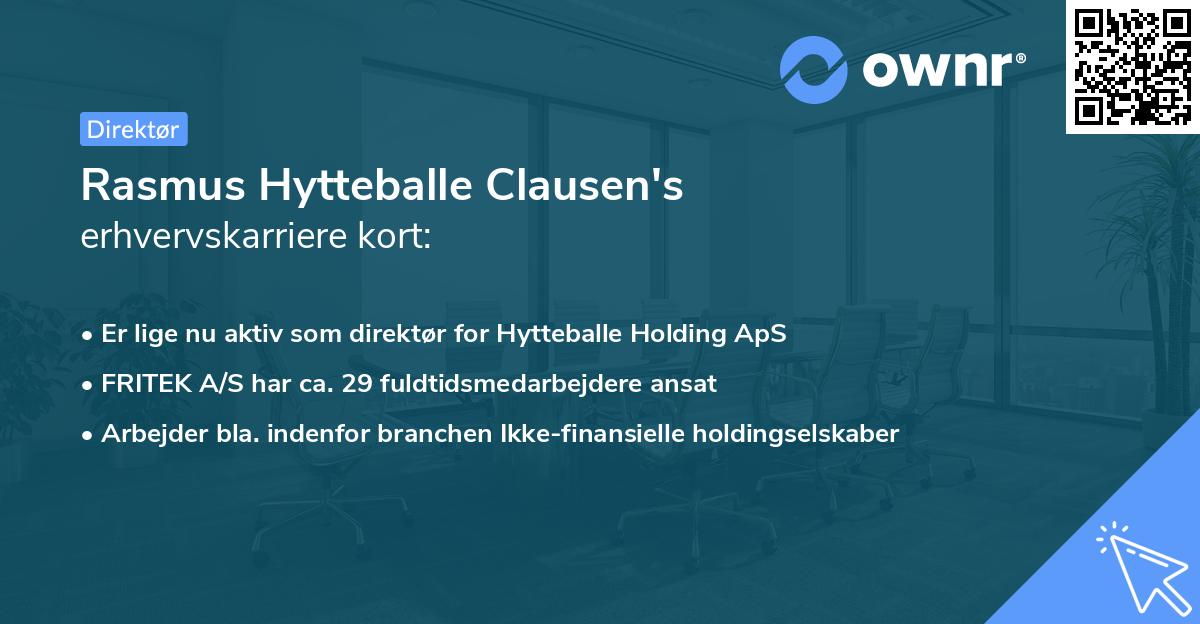 Rasmus Hytteballe Clausen's erhvervskarriere kort