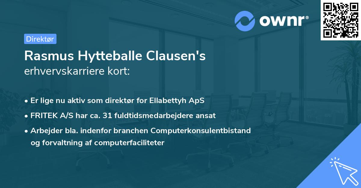 Rasmus Hytteballe Clausen's erhvervskarriere kort