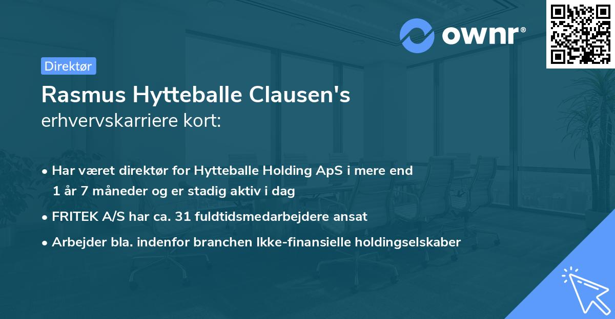 Rasmus Hytteballe Clausen's erhvervskarriere kort