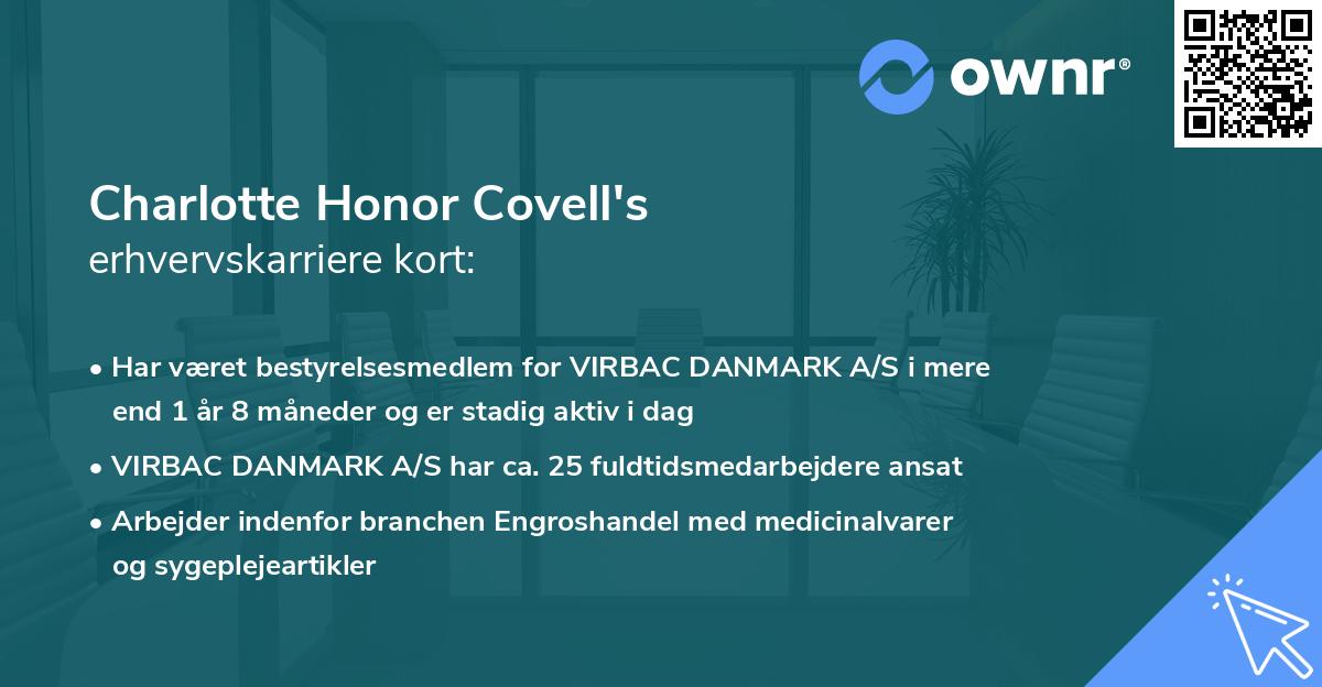 Charlotte Honor Covell's erhvervskarriere kort